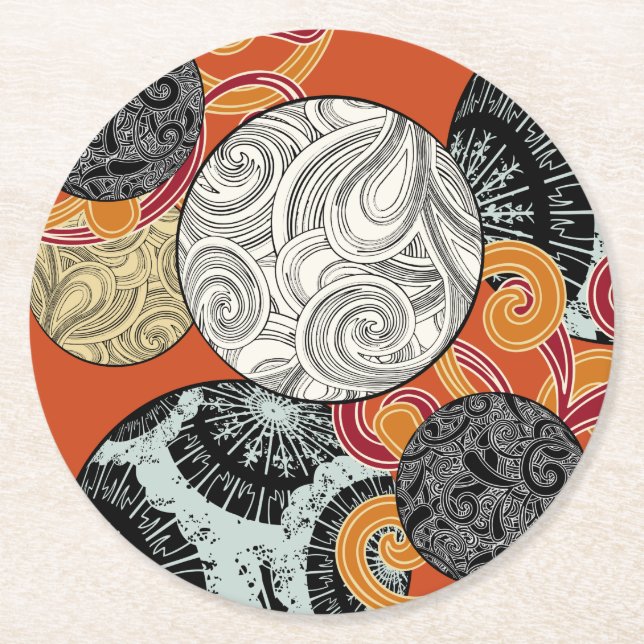 Japanese style coaster with red background (Front)