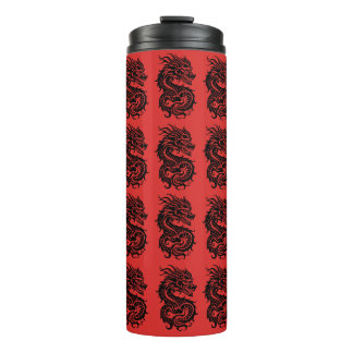 Japanese-Style Dragon Pattern Design Thermal Tumbler