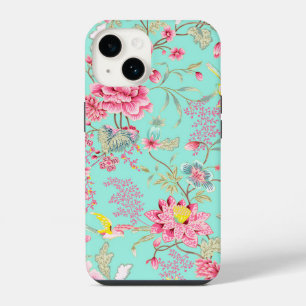 Japanese Style Floral and Bird Pattern iPhone 14 Case