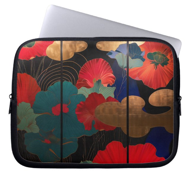 Japanese style flower laptop case (Front)