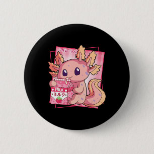 Japanese Style Kawaii Axolotl Strawberry Milk Anim 6 Cm Round Badge