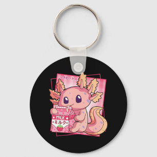Japanese Style Kawaii Axolotl Strawberry Milk Anim Key Ring