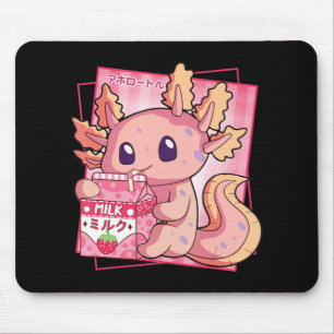 Japanese Style Kawaii Axolotl Strawberry Milk Anim Mouse Mat