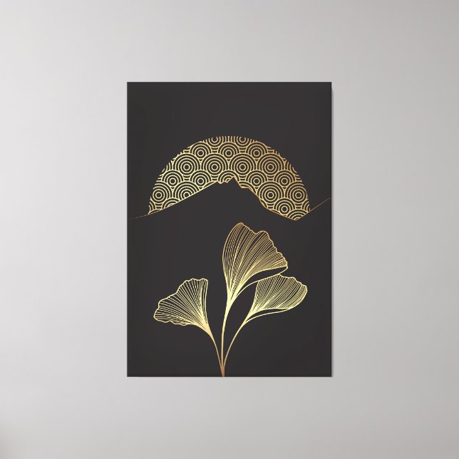 Japanese style line art canvas print (Front)