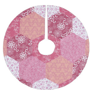 Japanese Style Patchwork Pattern Design Brushed Polyester Tree Skirt