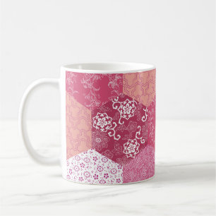 Japanese Style Patchwork Pattern Design Coffee Mug