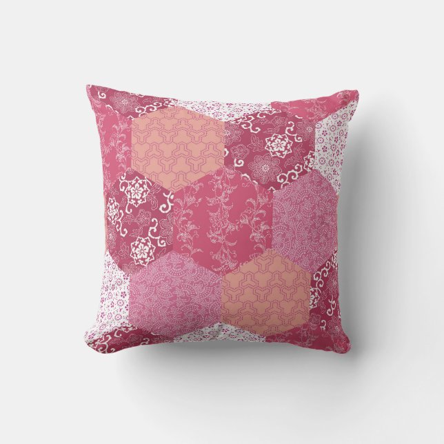 Japanese Style Patchwork Pattern Design Cushion (Front)