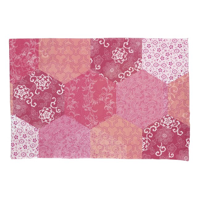 Japanese Style Patchwork Pattern Design Pillowcase (Front)