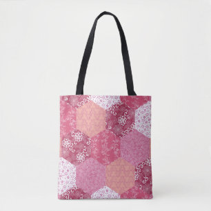 Japanese Style Patchwork Pattern Design Tote Bag