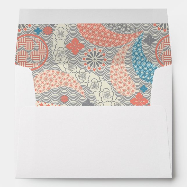 Japanese style pattern. Illustration. Envelope (Back (Bottom))