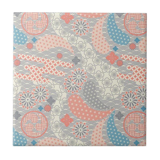 Japanese style pattern. Illustration. Tile (Front)