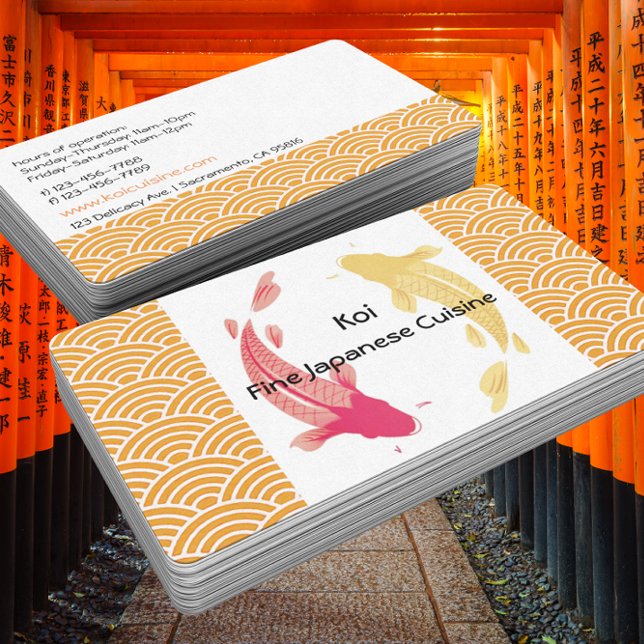 Japanese Style Sake Bar Sushi Restaurant Chef Business Card (Creator Uploaded)