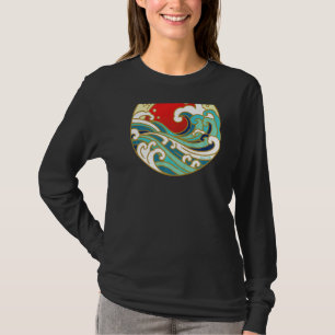 Japanese Style Skatewear Beach Waves Sunset For Te T-Shirt