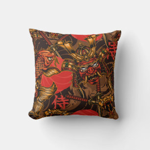 Japanese style vintage seamless pattern with samur cushion