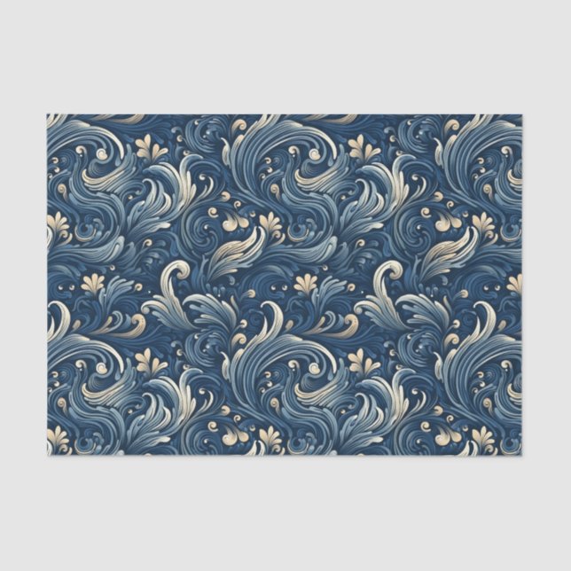 Japanese Style Waves at Sea Decoupage  Tissue Paper (Front)