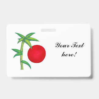 Japanese sunrise bamboo plant Asia Spirit Pencil C ID Badge
