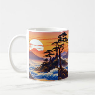 Japanese Sunrise Sunset Landscape Coffee Mug