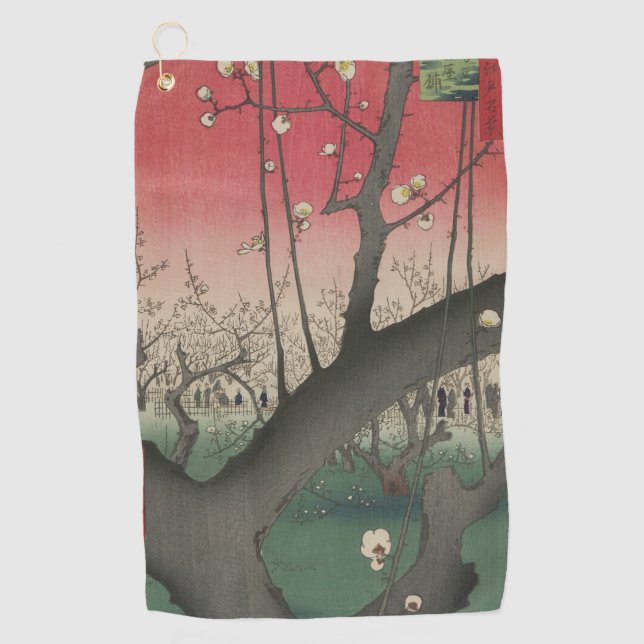 Japanese sunrise sunset plum estate trees golf towel (Front)