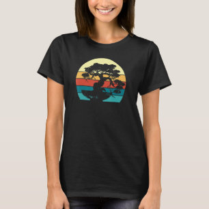 Japanese Sunset Japan Zen Retro Bonsai Tree T-Shirt