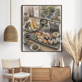 Japanese Sushi and Tempura Feast Poster