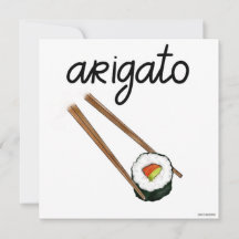 Japanese Sushi Arigato Thank-you Card