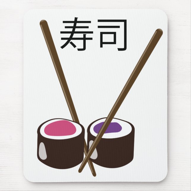 Japanese Sushi Chopsticks Mouse Mat (Front)