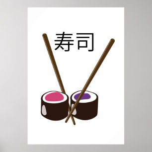 Japanese Sushi Chopsticks Poster