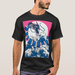 Japanese Sushi Dragon Maki Great Wave Off Kanagawa T-Shirt
