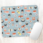 Japanese Sushi Food Art Pattern Mouse Mat<br><div class="desc">Lots of sushi,  nigiri and maki rolls for foodies.</div>