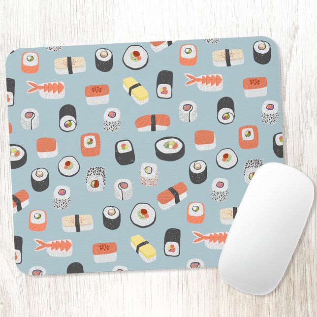 Japanese Sushi Food Art Pattern Mouse Mat (Japanese sushi food art mousemat)