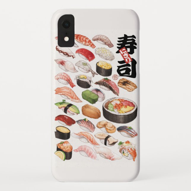 Japanese Sushi Food Illustration Case-Mate iPhone Case (Back)