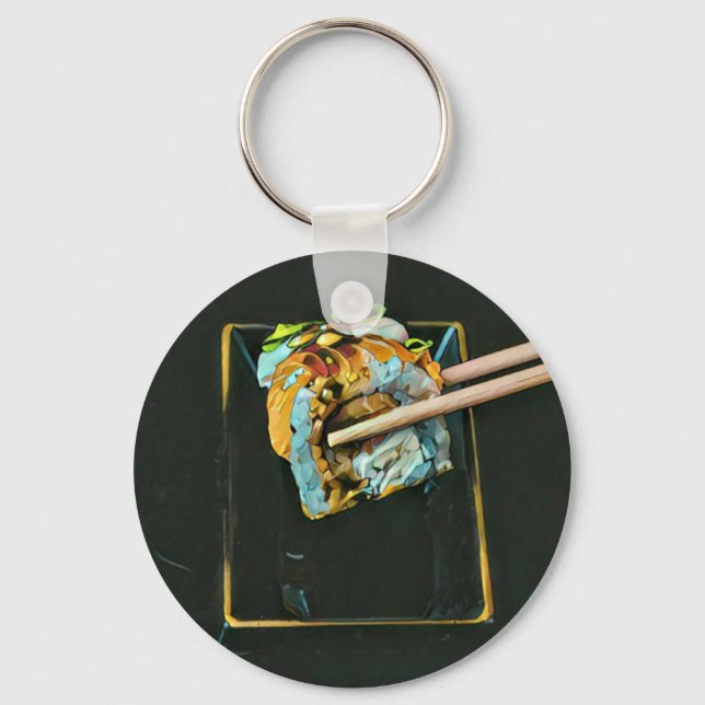 Japanese sushi lover gift key ring (Front)