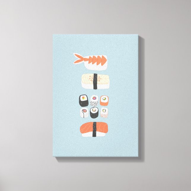 Japanese Sushi Nigiri Maki Roll Canvas Print (Front)