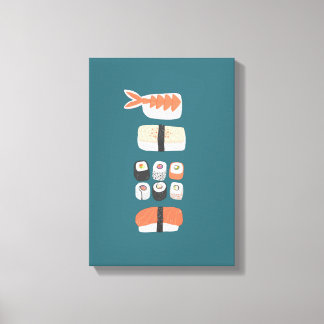 Japanese Sushi Nigiri Maki Roll Canvas Print