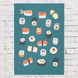 Japanese Sushi Nigiri Maki Roll Canvas Print