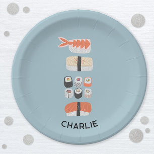 Japanese Sushi Personalised Paper Plate