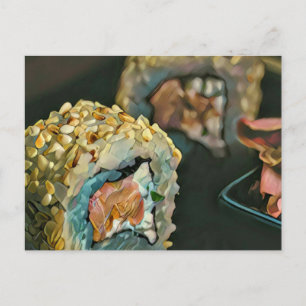Japanese sushi postcard