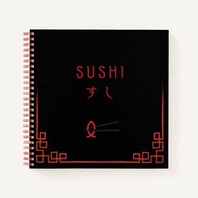Japanese Sushi Recipes Notebook (Front)
