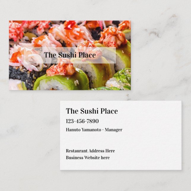 Japanese Sushi Restaurant Business Card (Front/Back)