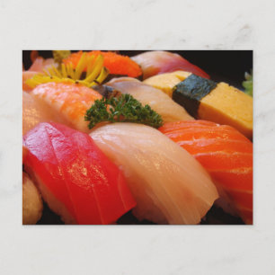 Japanese sushi roll sashimi hipster Japan photo Postcard