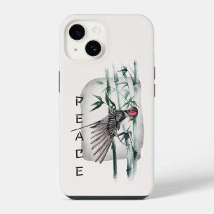 Japanese Swallow Bird and Bamboo Tree Art iPhone 14 Case
