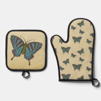 Japanese Swallowtail Oven Mitt & Pot Holder Set