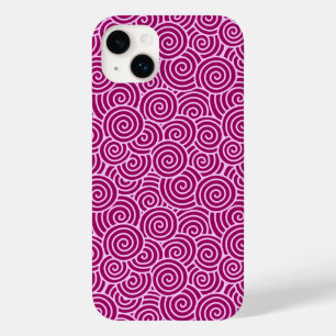 Japanese swirl pattern - burgundy and pale pink Case-Mate iPhone 14 plus case