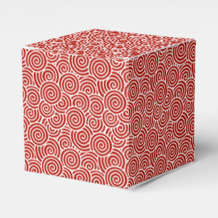Japanese swirl pattern - deep red and white favour box