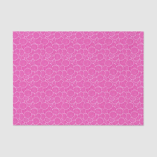Japanese swirl pattern - fuchsia pink and white tissue paper (Front)