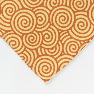 Japanese swirl pattern - mandarin & light orange fleece blanket