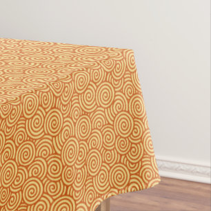 Japanese swirl pattern - mandarin & light orange tablecloth