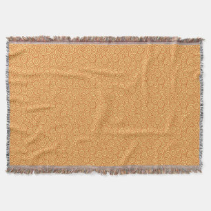 Japanese swirl pattern - mandarin & light orange throw blanket