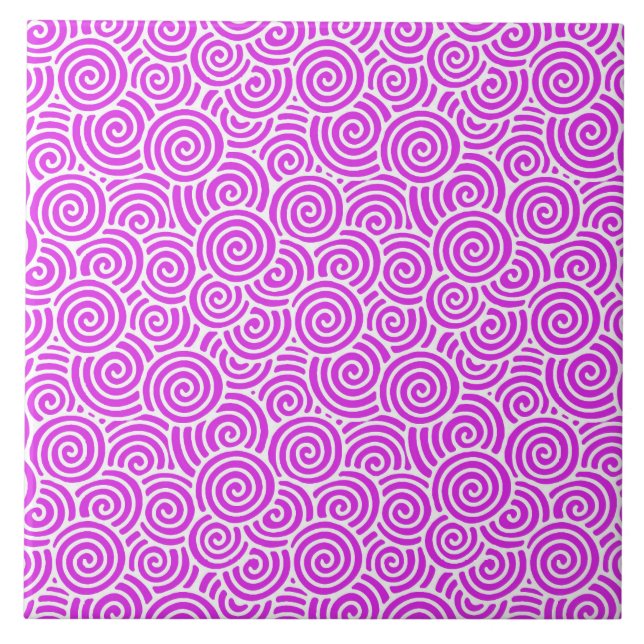 Japanese swirl pattern - orchid and white tile (Front)