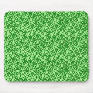 Japanese swirl pattern - pine and lime green mouse mat